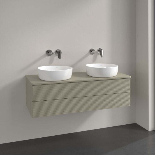 Villeroy & Boch  Antao Servantskap med 2 skuffer 120x50x36 cm m/lys Steingrå Matt