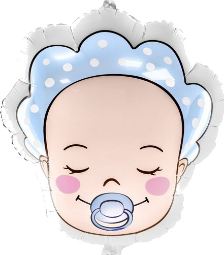 Blå Baby Folieballong til Dåp Babyshower og Bursdag 45x40 cm