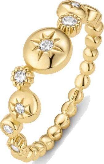 Ania Haie ANIA HAIE GOLD STARBURST ZIG ZAG BEADED RING 54