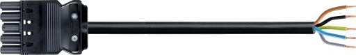 GST18i5 Tilkoblingskabel 5P Hun/Free Pvc 1,5mm² Svart 2M