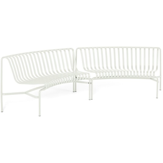 Hay Palissade Parkbenk Med Ryggstøtte Startsett in/in Cream White