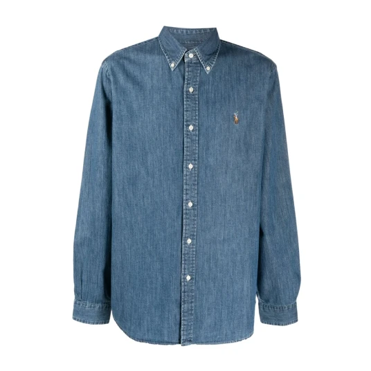 Polo Ralph Lauren Custom Fit Shirt Denim Dark Wash Polo Ralph Lauren Custom Fit Shirt Denim Dark Wash