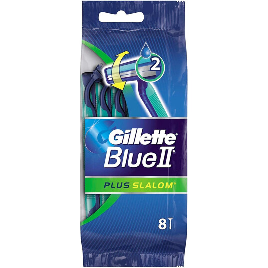 Gillette Engangsskraper Blue II Plus Slalåm 8 stk.