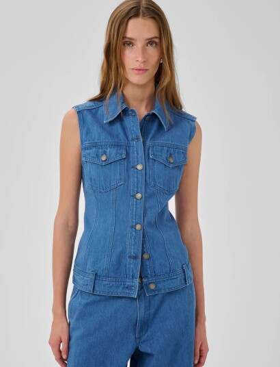 My Essential Wardrobe Mwsaka 180 Shaped Vest   Blue   34