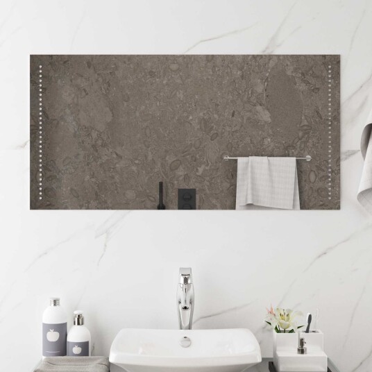 vidaXL LED Badevindu Gjennomsiktig 100 x 50 cm herdet glass