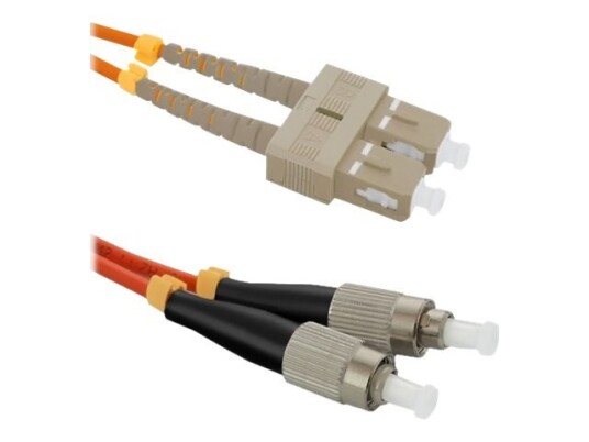 Qoltec - Patchkabel - Sc/Upc Multimodus (Han) Til Fc/Upc Multimodus (Han) - 5 M. - Fiberoptik - Dupleks - 50 / 125 My - Om2 - Halogenfri - Oransje