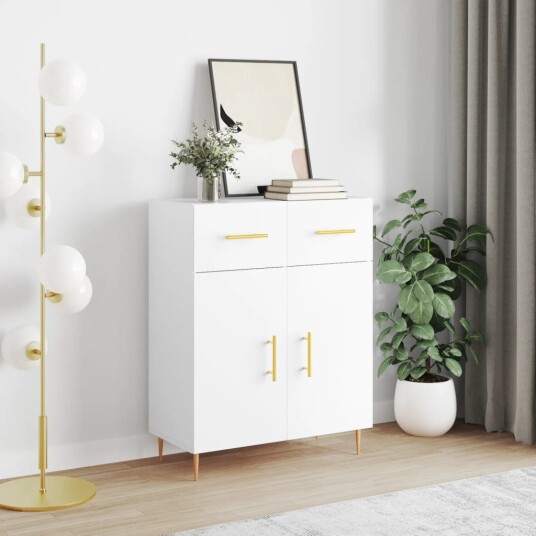 vidaXL Skjenk hvit 69,5x34x90 cm konstruert tre vidaXL Skjenk hvit 69,5x34x90 cm konstruert tre