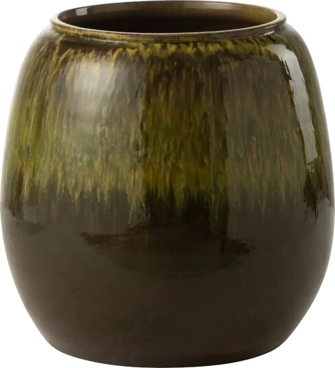 J Line Flower Pot Olive Cer Green   Khaki green   H36CM