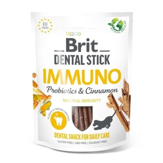 Brit Care Dental Stick Immuno med Probiotika og Kanel 7 stk - Tilleggsfôr for Hund