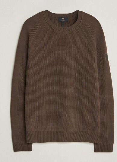 Belstaff Bradwell Cotton Knitted Crew Neck Army Olive