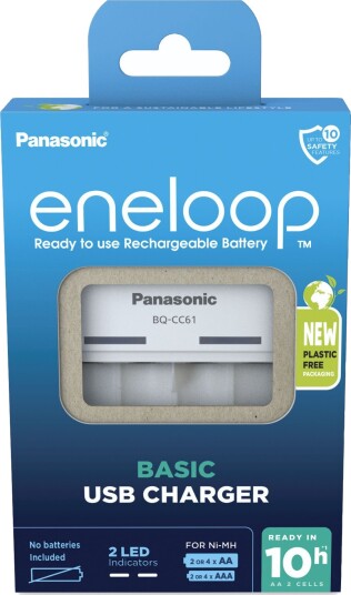 Panasonic BQ CC61 USB Batterilader For AA/AAA batterier