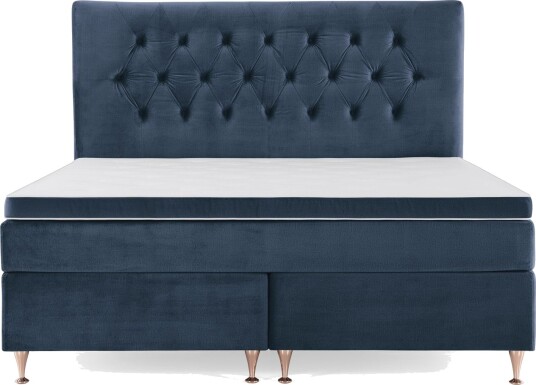 Royal Velvet Komplett Sengepakke 160x200 cMørkeblå Fløyel/Lave Rosében