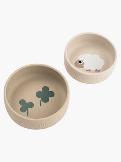 Done by Deer Silicone Bowl Set 2 Pcs Sheepy Sand   Beige   Ø10X H 3.5CM ANDØ8.5X H 3CM