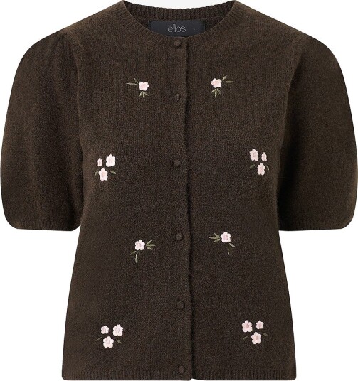 Ellos Collection Kardigan med broderi Brun