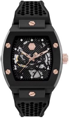 Philipp Plein Herreklokke PWVBA0523 The Skeleton Sort/Gummi Philipp Plein Herreklokke PWVBA0523 The Skeleton Sort/Gummi