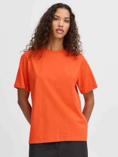 Ichi Palmer Loose Short Sleeve Oransje XS Ichi Palmer Loose Short Sleeve Oransje XS