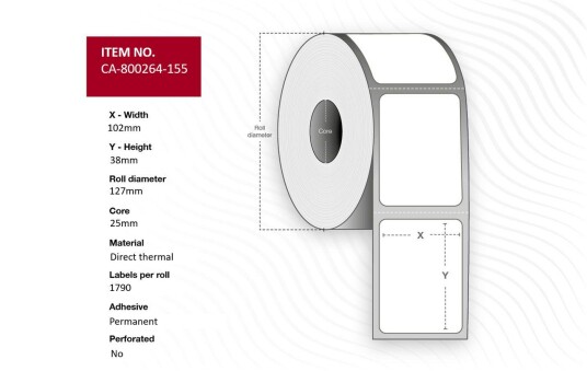 CAPTURE Label 102x38mm Core 25.