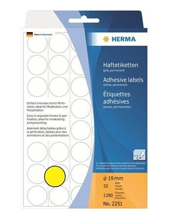 HERMA labels - matte - 1280 label(s) - 19 mm round