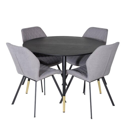Venture Home Spisegruppe Venture Home Dipp Ø115 cm med 4 Gemma Stoler GR19898