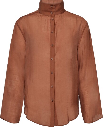 Topshop Tsesmee Ls Button Back Shirt Wvn RUST 40 Topshop Tsesmee Ls Button Back Shirt Wvn RUST 40