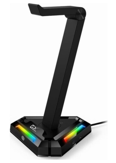 Genius Stand for Ausinės Su med RGB bakgrunnsbelysning GX UH100 2x USB A 2x USB C HUB juoda