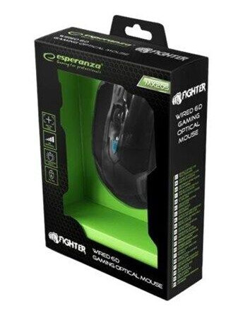 Esperanza MX205 FIGHTER - mouse - USB - blue - Mus - Optisk - 6 - Blå