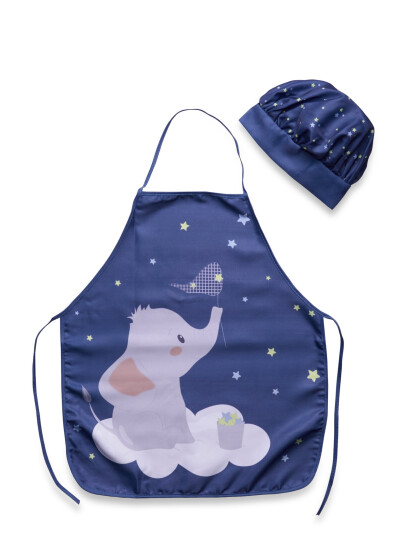 BrandMac Kids Apron + Hat Nb 2015 Elephant Blue - Blue - ONE SIZE BrandMac Kids Apron + Hat Nb 2015 Elephant Blue - Blue - ONE SIZE