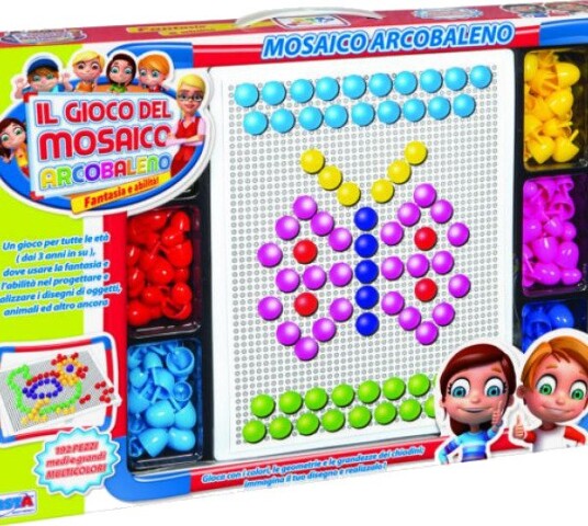 Ronchi Mosaikkspill 192 fargede plastplugger 6+ år