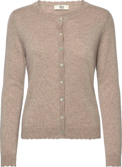 RM By Rosemunde Rmwsofia Wool Ls Scallop Edge Short Beige XL