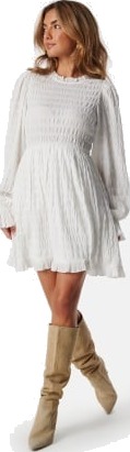BUBBLEROOM Frill Structured Dress White M