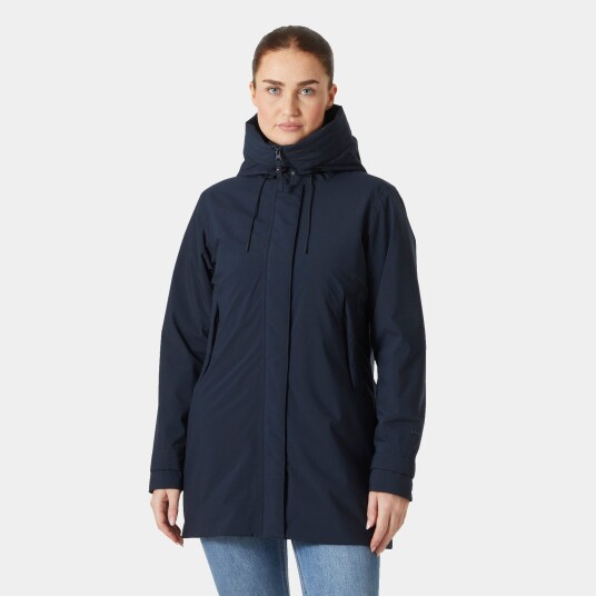 Helly Hansen Victoria Fôret Halvlang Regnjakke Dame Marineblå S Helly Hansen Victoria Fôret Halvlang Regnjakke Dame Marineblå S