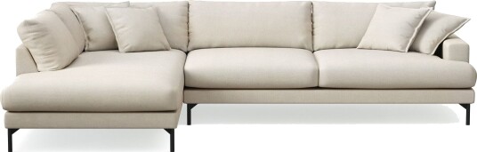 Menard Premium 5 seters venstrevendt L formet dyp sjeselongsofa i stoff Beige