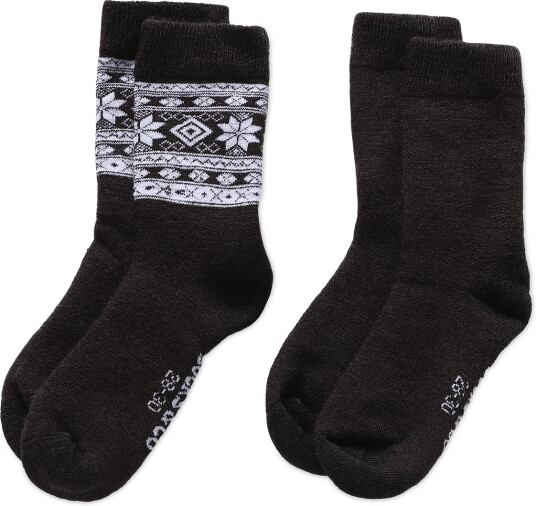 Alpacasocks&Co Winter Alpaca Kids 2 Pack   Brown   34 36