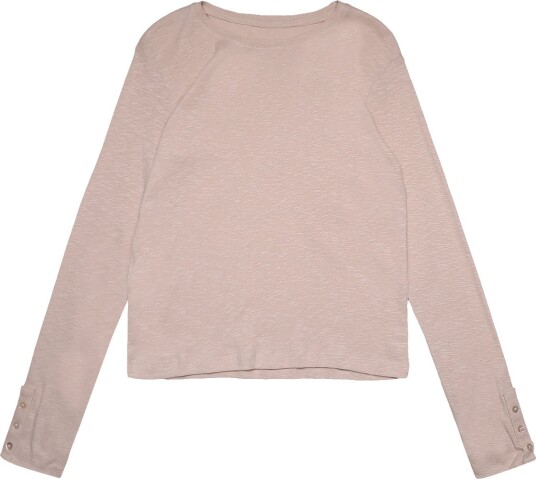 Mango Teen Long-Sleeved T-Shirt With Decorative Buttons - LT PASTEL BROWN - XXS