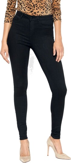 Noisy May Jeans Callie HW skinny svart jeans W28L30 til W34L34 Damer svart Noisy May Jeans Callie HW skinny svart jeans W28L30 til W34L34 Damer svart