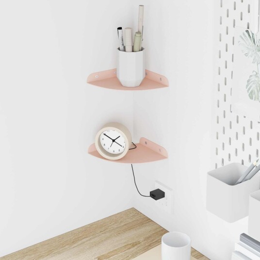 vidaXL Flytende hylle med hylle med lagring 2 pcs Rosa 15 x 15 x 2 cm