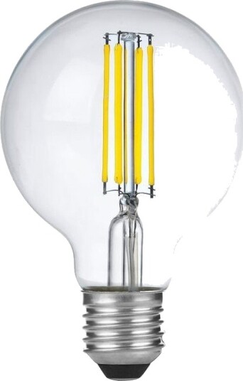 Spl E27 6W dimbar LED filamentpære   G80 550lm 2500K klart glass   Dimbar : Dimbar Kulør : Ekstra varm