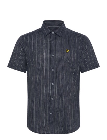 Lyle & Scott Short Sleeve Ticking Stripe Shirt Navy S