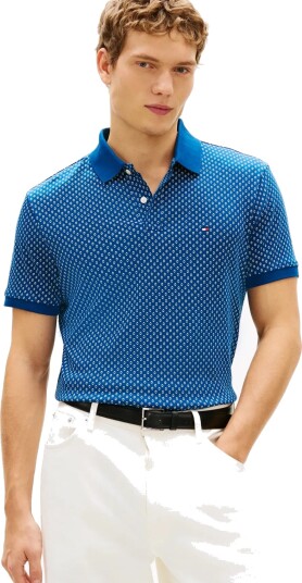 Tommy Hilfiger Aop Interlock Reg Polo Blue XXL