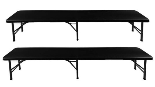Sammenleggbart hagebord 180cm + 2 benker sort Sammenleggbart hagebord 180cm + 2 benker sort