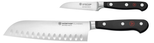 Wüsthof Classic Knivsett 2 deler, Santoku + Skrellekniv