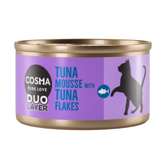 Cosma Duo Layer 24 X 70 G Tunfiskmousse Med Tunfiskbiter