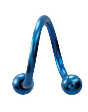Twister 1,2 x 8 mm Blå Øyenbrynspiercing