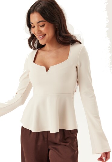 Bubbleroom Long Sleeve Peplum Top