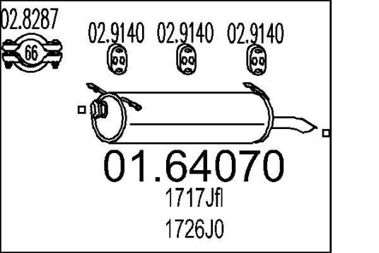 Bakre eksospotte MTS 01.64070