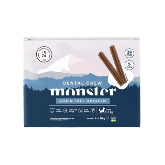 Monster Pet Food Grain Free Kylling Hundetannkjeks Små 28-pk Monster Pet Food Grain Free Kylling Hundetannkjeks Små 28-pk