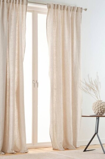 Jotex OLGA gardin med multifunksjonsbånd 2-pk Linbeige 1639917-07-250 1639917-02-220
