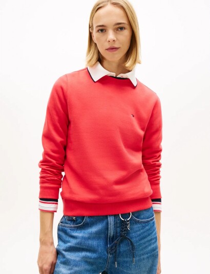 Tommy Jeans Tjw Reg S Flag Crew Red S