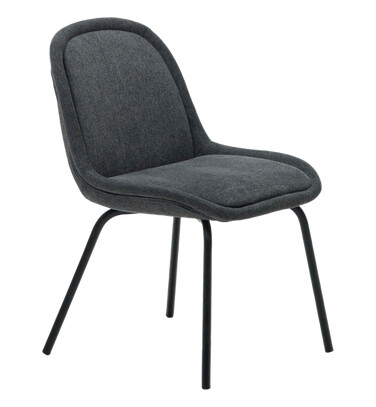 Kave Home Aimin-stol i sennepsfleece og stålben mattbeige lakkert finish 1863505-04-0
