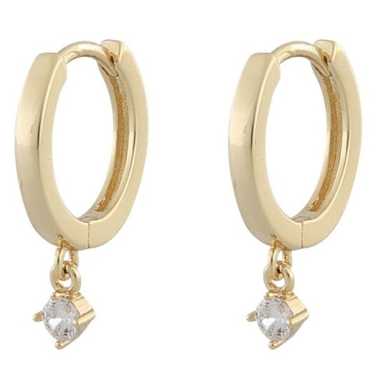 Snö Of Sweden Camille Small Ring Earring Gold/Clear 14,5mm